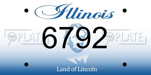 6792 Illinois License Plate
