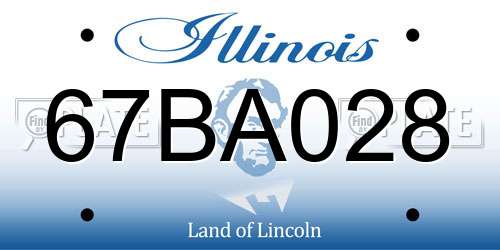 67BA028 Illinois License Plate