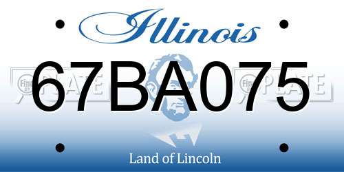 67BA075 Illinois License Plate