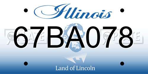67BA078 Illinois License Plate