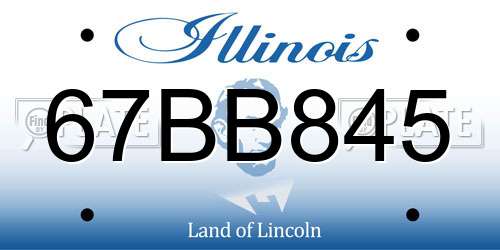 67BB845 Illinois License Plate