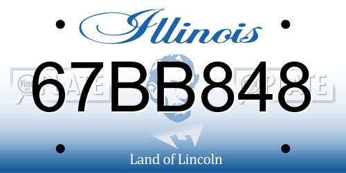 67BB848 Illinois License Plate