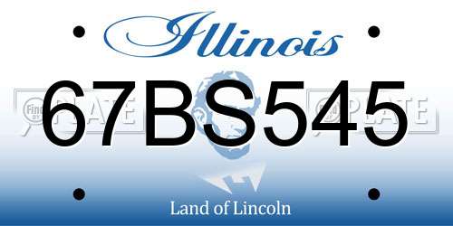 67BS545 Illinois License Plate