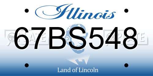 67BS548 Illinois License Plate