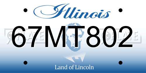 67MT802 Illinois License Plate