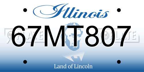 67MT807 Illinois License Plate