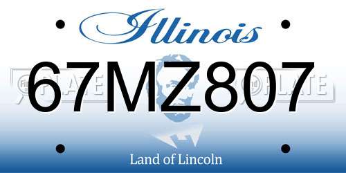 67MZ807 Illinois License Plate