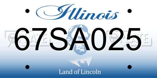 67SA025 Illinois License Plate