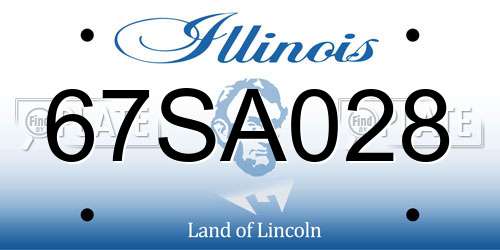 67SA028 Illinois License Plate