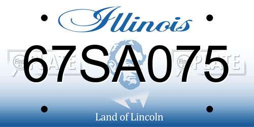 67SA075 Illinois License Plate