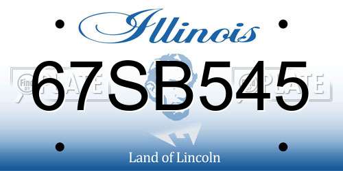 67SB545 Illinois License Plate