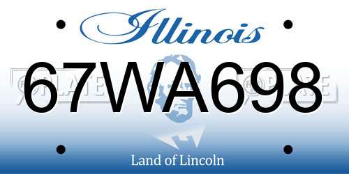 67WA698 Illinois License Plate