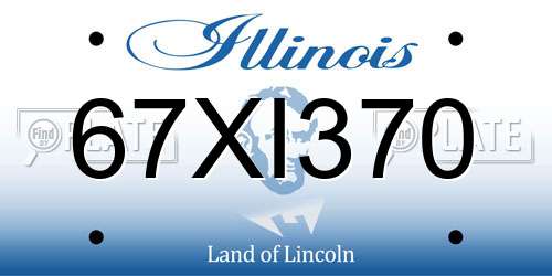 67XI370 Illinois License Plate