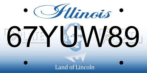 67YUW89 Illinois License Plate