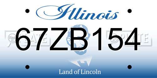 67ZB154 Illinois License Plate