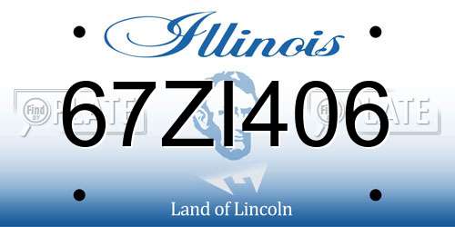 67ZI406 Illinois License Plate