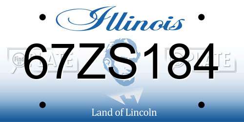 67ZS184 Illinois License Plate