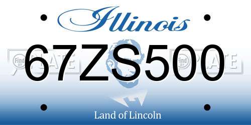 67ZS500 Illinois License Plate