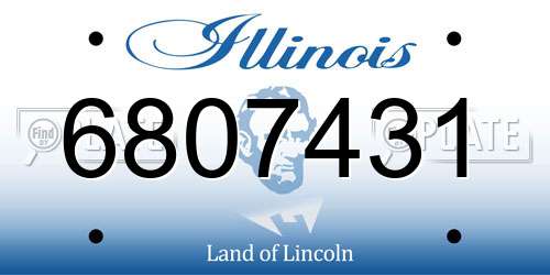 6807431 Illinois License Plate