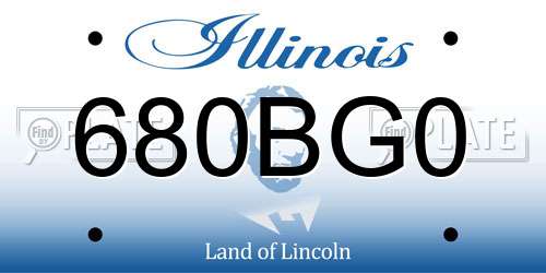 680BG0 Illinois License Plate