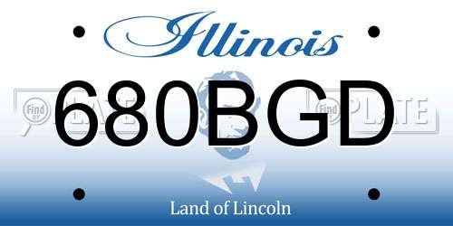680BGD Illinois License Plate