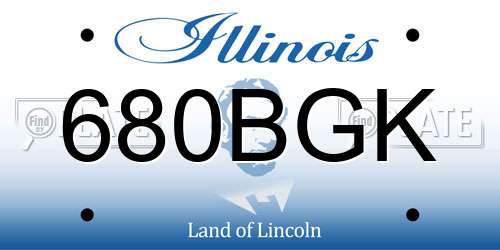 680BGK Illinois License Plate
