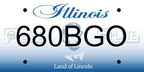 680BGO Illinois License Plate