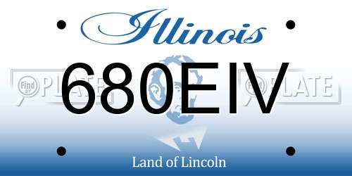 680EIV Illinois License Plate