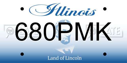 680PMK Illinois License Plate