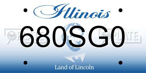 680SG0 Illinois License Plate