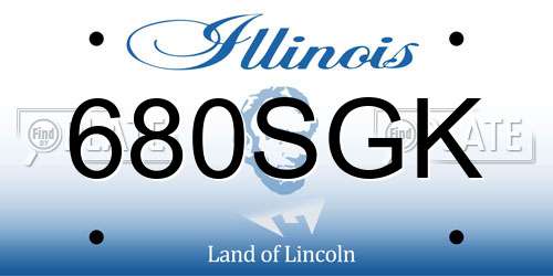 680SGK Illinois License Plate