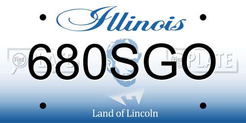 680SGO Illinois License Plate