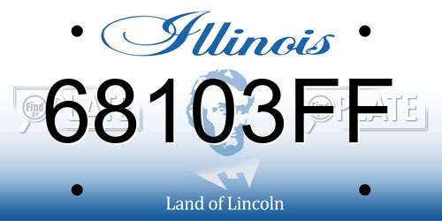 68103FF Illinois License Plate