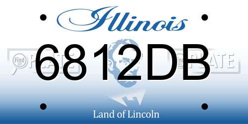 6812DB Illinois License Plate