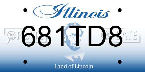 681TD8 Illinois License Plate