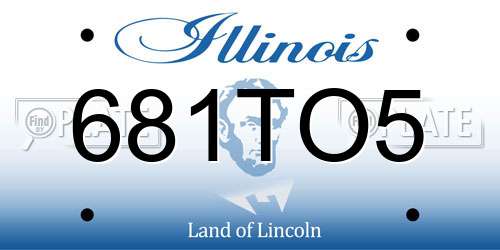 681TO5 Illinois License Plate