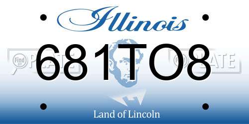 681TO8 Illinois License Plate
