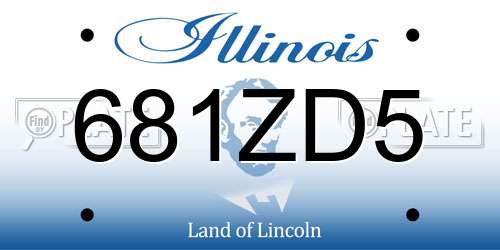 681ZD5 Illinois License Plate