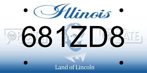 681ZD8 Illinois License Plate