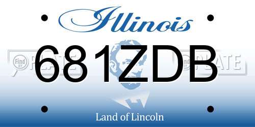 681ZDB Illinois License Plate