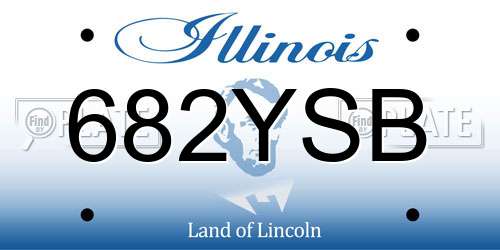 682YSB Illinois License Plate