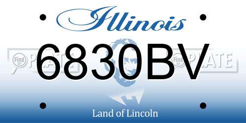 6830BV Illinois License Plate