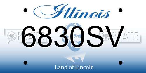 6830SV Illinois License Plate