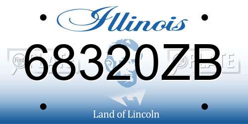 68320ZB Illinois License Plate