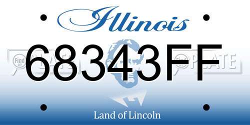 68343FF Illinois License Plate