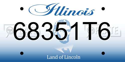 68351T6 Illinois License Plate