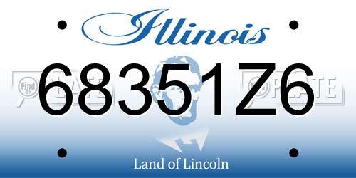 68351Z6 Illinois License Plate