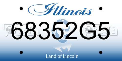 68352G5 Illinois License Plate