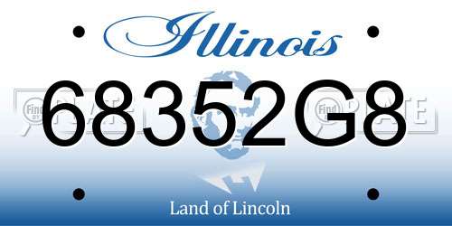 68352G8 Illinois License Plate