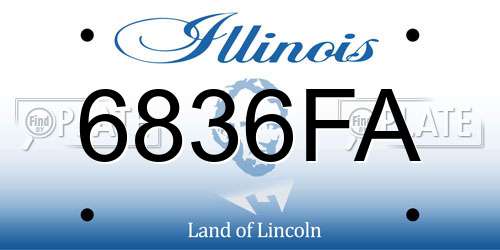 6836FA Illinois License Plate
